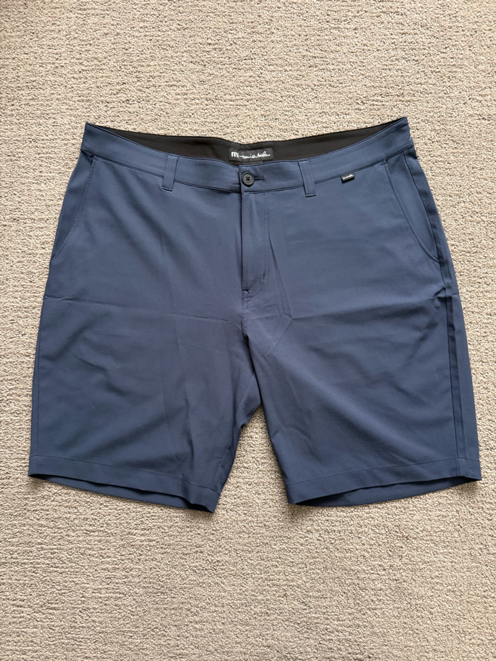 Travis Mathew Navy Flat-Front Performance Shorts